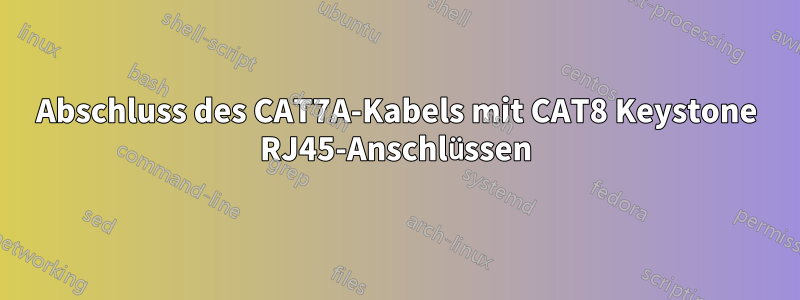 Abschluss des CAT7A-Kabels mit CAT8 Keystone RJ45-Anschlüssen