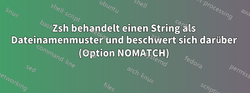 Zsh behandelt einen String als Dateinamenmuster und beschwert sich darüber (Option NOMATCH)