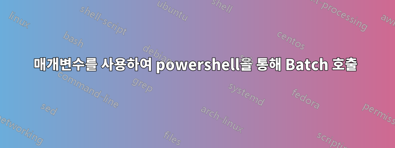 매개변수를 사용하여 powershell을 통해 Batch 호출