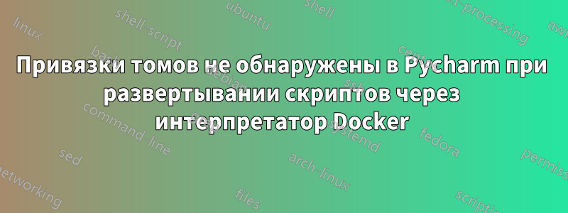 Привязки томов не обнаружены в Pycharm при развертывании скриптов через интерпретатор Docker