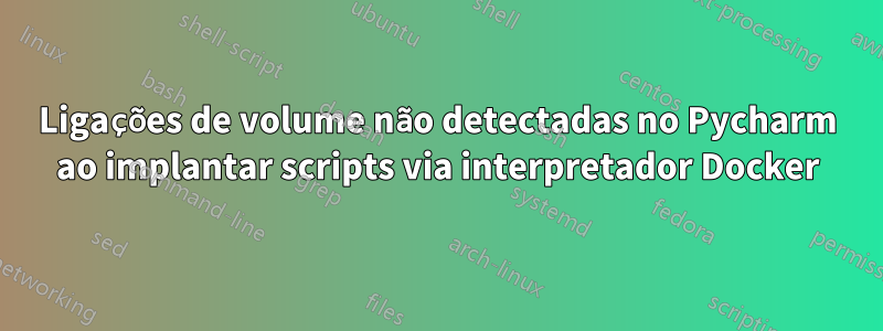 Ligações de volume não detectadas no Pycharm ao implantar scripts via interpretador Docker