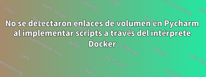 No se detectaron enlaces de volumen en Pycharm al implementar scripts a través del intérprete Docker