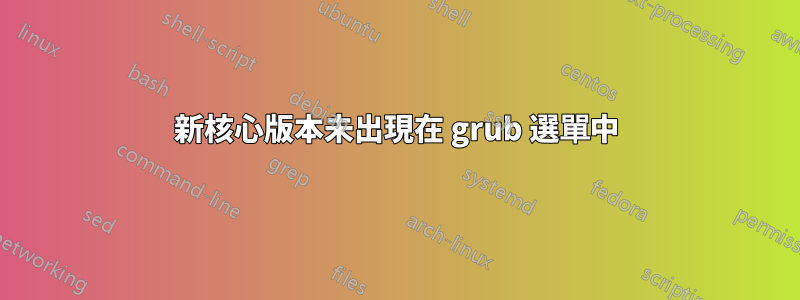 新核心版本未出現在 grub 選單中