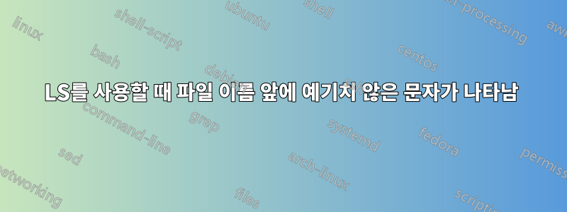 LS를 사용할 때 파일 이름 앞에 예기치 않은 문자가 나타남