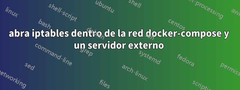 abra iptables dentro de la red docker-compose y un servidor externo