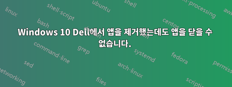 Windows 10 Dell에서 앱을 제거했는데도 앱을 닫을 수 없습니다.