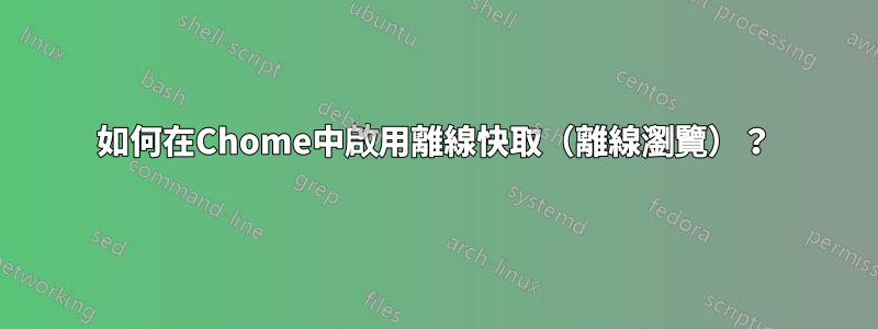 如何在Chome中啟用離線快取（離線瀏覽）？