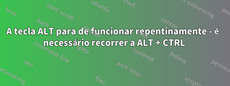 A tecla ALT para de funcionar repentinamente - é necessário recorrer a ALT + CTRL