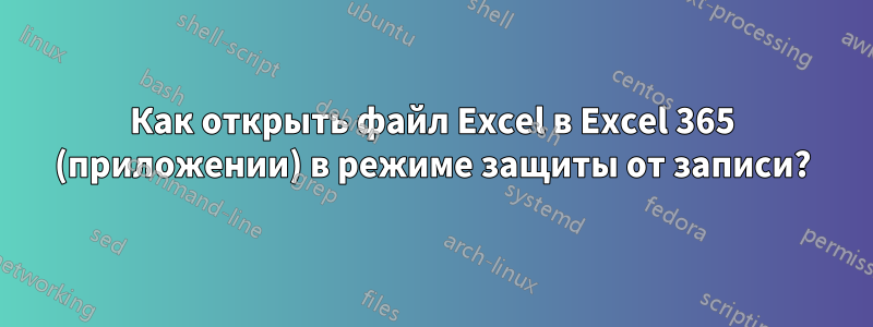 Как открыть файл Excel в Excel 365 (приложении) в режиме защиты от записи?