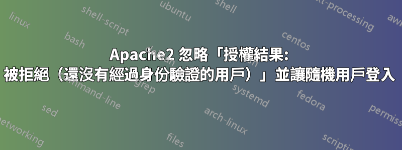 Apache2 忽略「授權結果: 被拒絕（還沒有經過身份驗證的用戶）」並讓隨機用戶登入