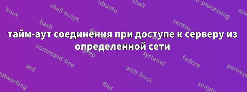 тайм-аут соединения при доступе к серверу из определенной сети