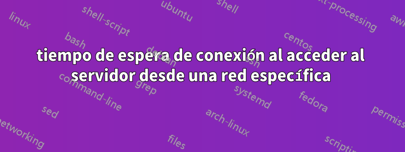 tiempo de espera de conexión al acceder al servidor desde una red específica