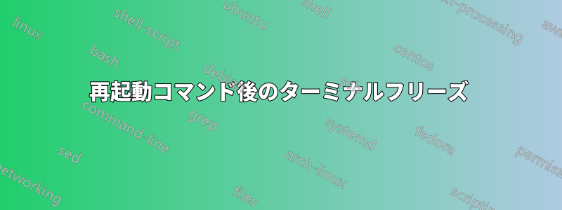 再起動コマンド後のターミナルフリーズ