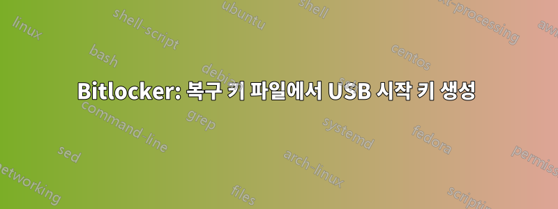 Bitlocker: 복구 키 파일에서 USB 시작 키 생성