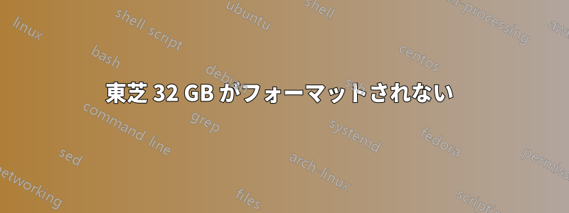 東芝 32 GB がフォーマットされない 