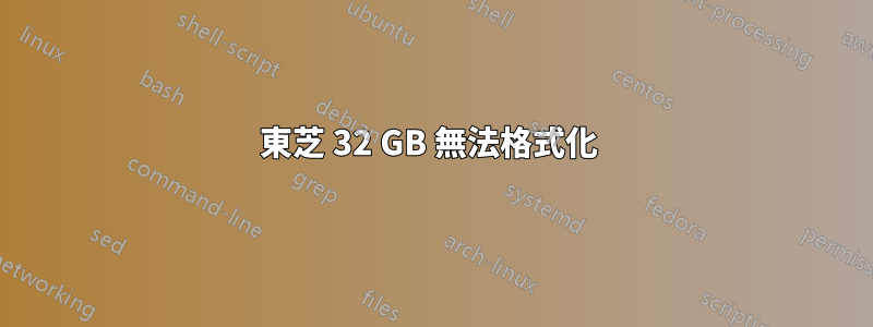 東芝 32 GB 無法格式化 