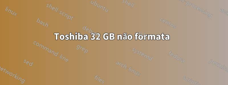 Toshiba 32 GB não formata 