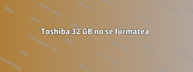 Toshiba 32 GB no se formatea 