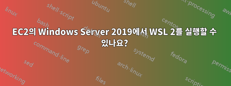 EC2의 Windows Server 2019에서 WSL 2를 실행할 수 있나요?