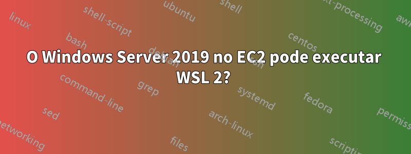 O Windows Server 2019 no EC2 pode executar WSL 2?