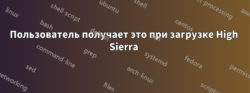 Пользователь получает это при загрузке High Sierra