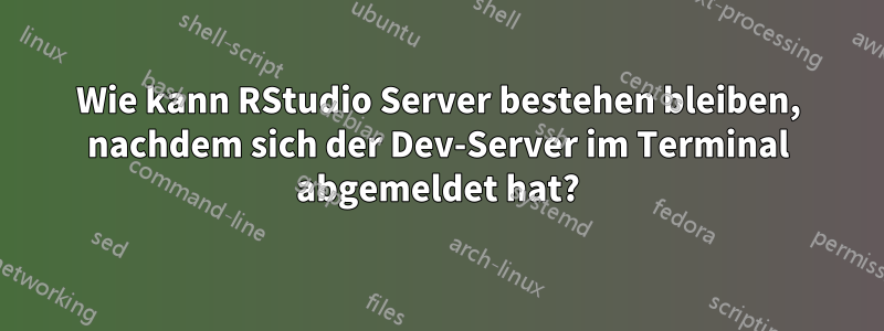 Wie kann RStudio Server bestehen bleiben, nachdem sich der Dev-Server im Terminal abgemeldet hat?