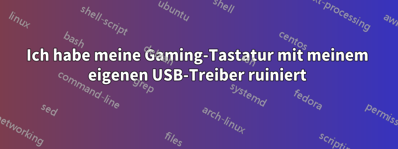 Ich habe meine Gaming-Tastatur mit meinem eigenen USB-Treiber ruiniert