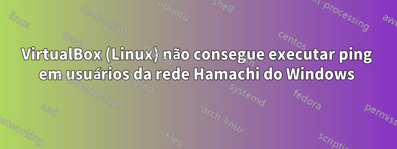 VirtualBox (Linux) não consegue executar ping em usuários da rede Hamachi do Windows