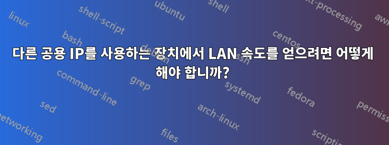 다른 공용 IP를 사용하는 장치에서 LAN 속도를 얻으려면 어떻게 해야 합니까?