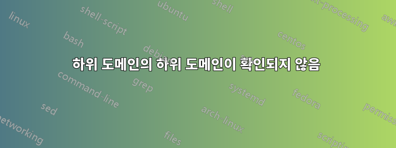 하위 도메인의 하위 도메인이 확인되지 않음