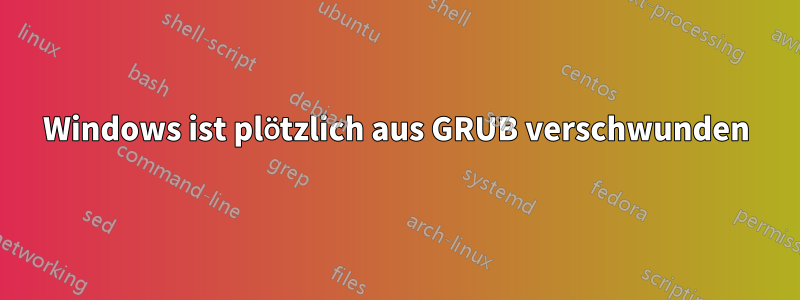 Windows ist plötzlich aus GRUB verschwunden