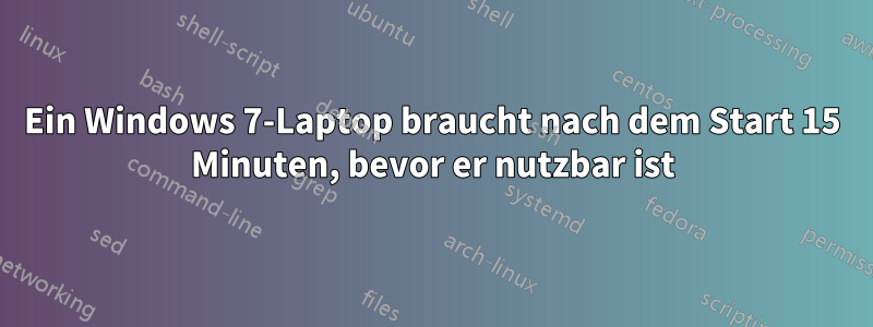 Ein Windows 7-Laptop braucht nach dem Start 15 Minuten, bevor er nutzbar ist