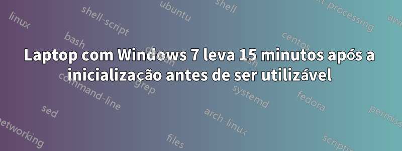 Laptop com Windows 7 leva 15 minutos após a inicialização antes de ser utilizável