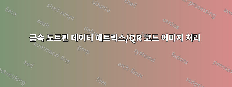 금속 도트핀 데이터 매트릭스/QR 코드 이미지 처리