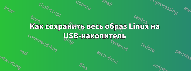 Как сохранить весь образ Linux на USB-накопитель