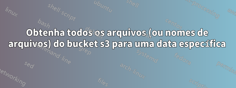 Obtenha todos os arquivos (ou nomes de arquivos) do bucket s3 para uma data específica