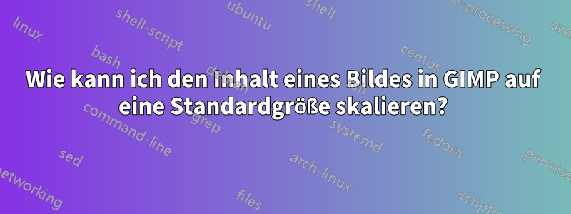 Wie kann ich den Inhalt eines Bildes in GIMP auf eine Standardgröße skalieren?