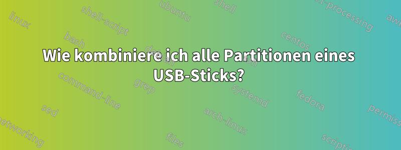 Wie kombiniere ich alle Partitionen eines USB-Sticks?