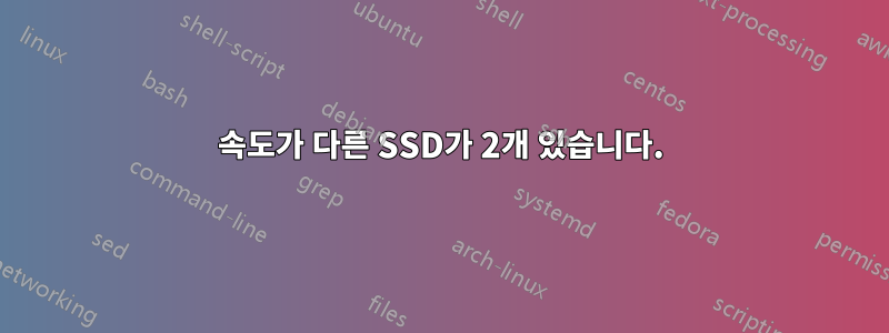 속도가 다른 SSD가 2개 있습니다.
