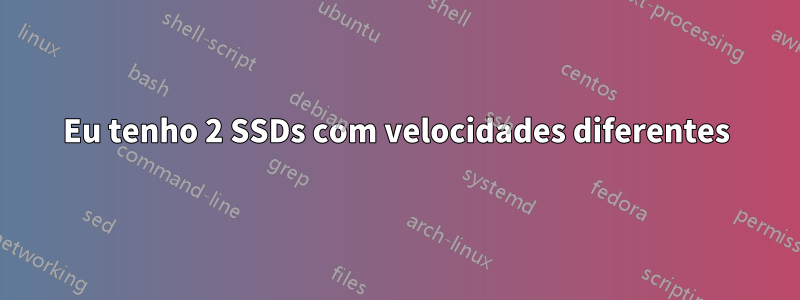 Eu tenho 2 SSDs com velocidades diferentes