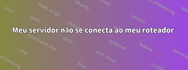 Meu servidor não se conecta ao meu roteador