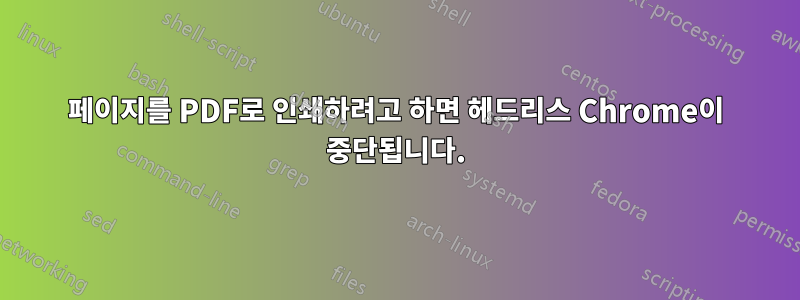 페이지를 PDF로 인쇄하려고 하면 헤드리스 Chrome이 중단됩니다.