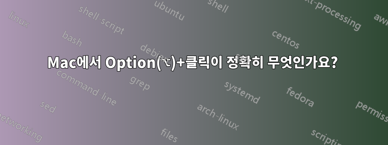 Mac에서 Option(⌥)+클릭이 정확히 무엇인가요?