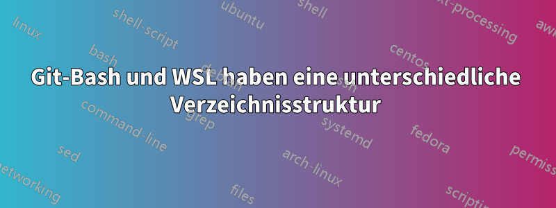 Git-Bash und WSL haben eine unterschiedliche Verzeichnisstruktur
