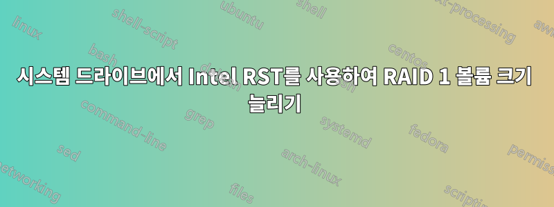 시스템 드라이브에서 Intel RST를 사용하여 RAID 1 볼륨 크기 늘리기