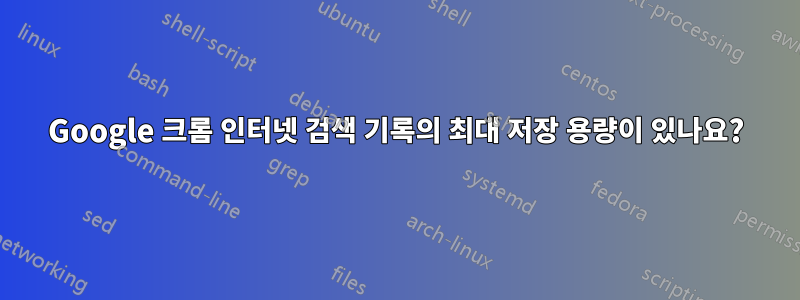 Google 크롬 인터넷 검색 기록의 최대 저장 용량이 있나요?
