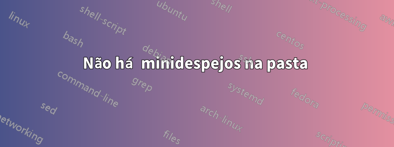 Não há minidespejos na pasta