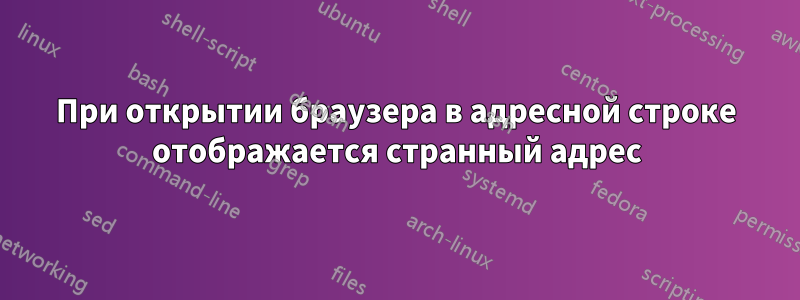 При открытии браузера в адресной строке отображается странный адрес