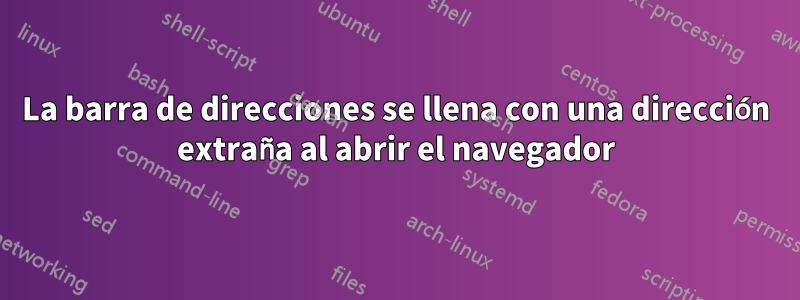 La barra de direcciones se llena con una dirección extraña al abrir el navegador