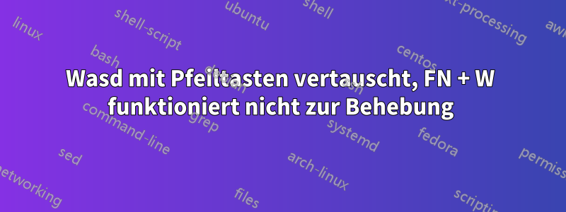 Wasd mit Pfeiltasten vertauscht, FN + W funktioniert nicht zur Behebung